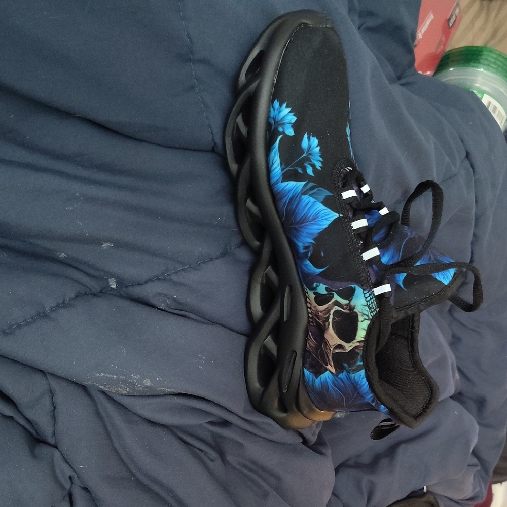 Black and Blue Floral Sneakers